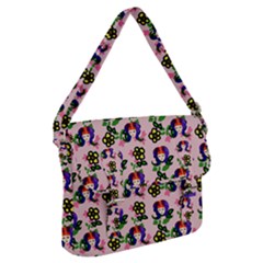 60s Girl Pink Floral Daisy Buckle Messenger Bag by snowwhitegirl