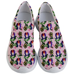 60s Girl Pink Floral Daisy Women s Lightweight Slip Ons by snowwhitegirl