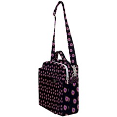 Peach Purple Daisy Flower Black Crossbody Day Bag by snowwhitegirl