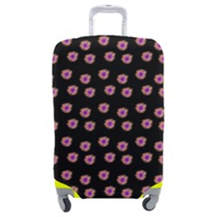 Peach Purple Daisy Flower Black Luggage Cover (medium) by snowwhitegirl