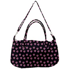 Peach Purple Daisy Flower Black Removal Strap Handbag by snowwhitegirl
