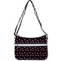 Peach Purple Daisy Flower Black Zip Up Shoulder Bag View3