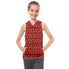 Peach Purple Daisy Flower Red Kids  Sleeveless Hoodie