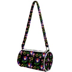 60s Girl Floral Daisy Black Mini Cylinder Bag by snowwhitegirl