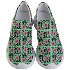 60s Girl Floral Green Women s Lightweight Slip Ons by snowwhitegirl