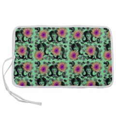 60s Girl Floral Green Pen Storage Case (m) by snowwhitegirl