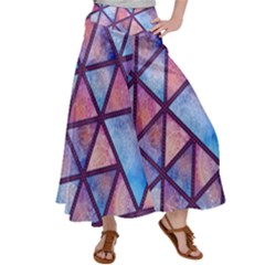 Triangle Mandala Pattern Satin Palazzo Pants