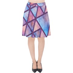 Triangle Mandala Pattern Velvet High Waist Skirt by designsbymallika