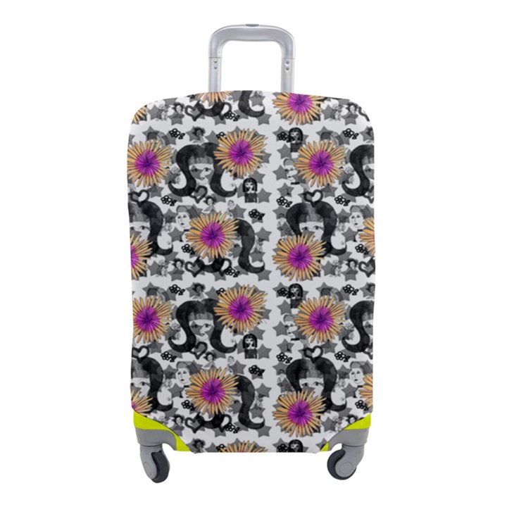 60s Girl Floral White Luggage Cover (Small)