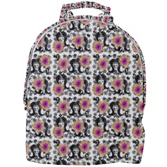 60s Girl Floral White Mini Full Print Backpack by snowwhitegirl