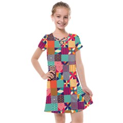 Geometric Mosaic Kids  Cross Web Dress by designsbymallika