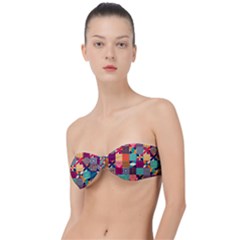 Geometric Mosaic Classic Bandeau Bikini Top  by designsbymallika