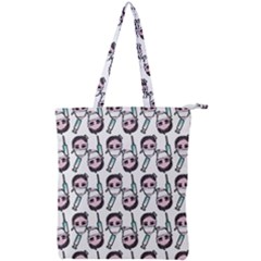 Doctor Pattern White Double Zip Up Tote Bag