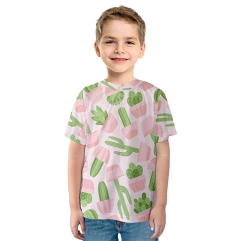 Cactus Pattern Kids  Sport Mesh Tee by designsbymallika