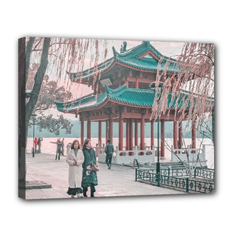 West Lake, Hangzhou, China Canvas 14  X 11  (stretched) by dflcprintsclothing