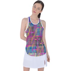 Colorful Shapes Texture                                                  Racer Back Mesh Tank Top by LalyLauraFLM