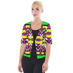 Colorful Shapes                                                Cropped Button Cardigan by LalyLauraFLM