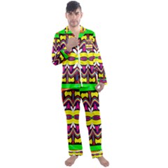 Colorful Shapes                                                   Men s Satin Pajamas Long Pants Set by LalyLauraFLM