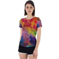 Colorful Watercolors Texture                                                    Back Cut Out Sport Tee by LalyLauraFLM