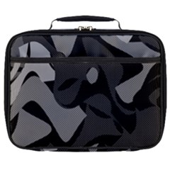 Trippy, Asymmetric Black And White, Paint Splash, Brown, Army Style Camo, Dotted Abstract Pattern Full Print Lunch Bag by Casemiro