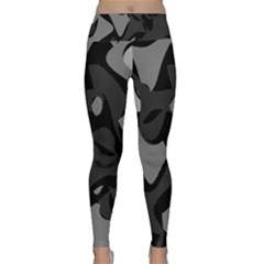 Trippy, Asymmetric Black And White, Paint Splash, Brown, Army Style Camo, Dotted Abstract Pattern Lightweight Velour Classic Yoga Leggings