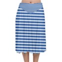 Classic marine stripes pattern, retro stylised striped theme Velvet Flared Midi Skirt View1