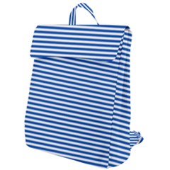 Classic Marine Stripes Pattern, Retro Stylised Striped Theme Flap Top Backpack by Casemiro