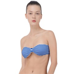 Classic Marine Stripes Pattern, Retro Stylised Striped Theme Classic Bandeau Bikini Top  by Casemiro