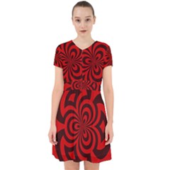 Spiral Abstraction Red, Abstract Curves Pattern, Mandala Style Adorable In Chiffon Dress