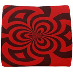 Spiral Abstraction Red, Abstract Curves Pattern, Mandala Style Seat Cushion by Casemiro