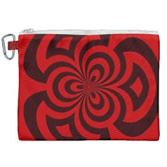 Spiral Abstraction Red, Abstract Curves Pattern, Mandala Style Canvas Cosmetic Bag (xxl) by Casemiro