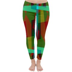 Rainbow Colors Palette Mix, Abstract Triangles, Asymmetric Pattern Classic Winter Leggings by Casemiro