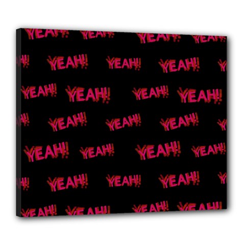 Yeah Word Motif Print Pattern Canvas 24  X 20  (stretched) by dflcprintsclothing