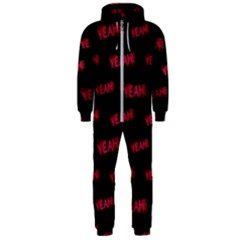 Yeah Word Motif Print Pattern Hooded Jumpsuit (men)  by dflcprintsclothing