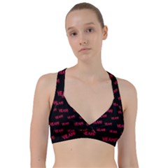 Yeah Word Motif Print Pattern Sweetheart Sports Bra by dflcprintsclothing