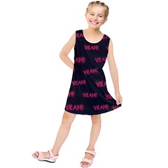 Yeah Word Motif Print Pattern Kids  Tunic Dress