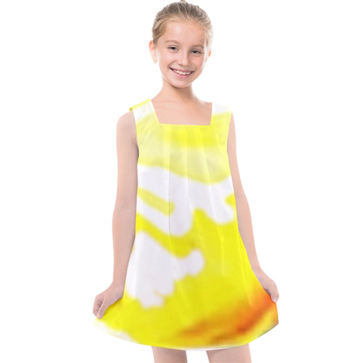 Golden Yellow Rose Kids  Cross Back Dress