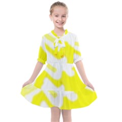 Golden Yellow Rose Kids  All Frills Chiffon Dress