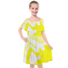 Golden Yellow Rose Kids  Cut Out Shoulders Chiffon Dress