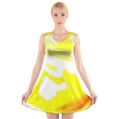 Golden Yellow Rose V-neck Sleeveless Dress by Janetaudreywilson