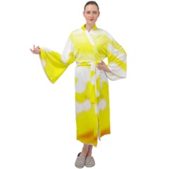 Golden Yellow Rose Maxi Velour Kimono by Janetaudreywilson