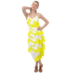 Golden Yellow Rose Layered Bottom Dress