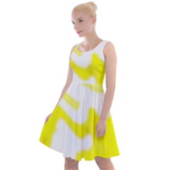 Golden Yellow Rose Knee Length Skater Dress