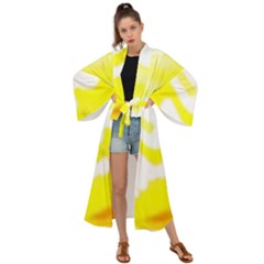 Golden Yellow Rose Maxi Kimono by Janetaudreywilson