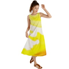 Golden Yellow Rose Summer Maxi Dress