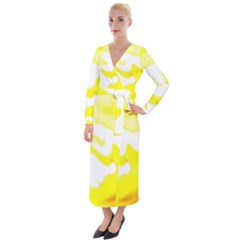 Golden Yellow Rose Velvet Maxi Wrap Dress by Janetaudreywilson