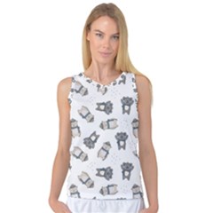 Cute Seamless Pattern With Koala Panda Bear Women s Basketball Tank Top by Amaryn4rt