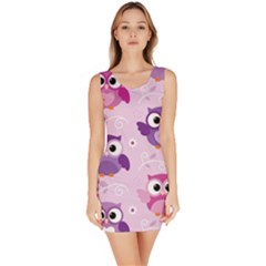 Seamless Cute Colourfull Owl Kids Pattern Bodycon Dress by Amaryn4rt