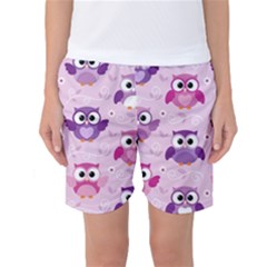 Seamless Cute Colourfull Owl Kids Pattern Women s Basketball Shorts by Amaryn4rt