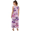 Seamless Cute Colourfull Owl Kids Pattern V-Neck Chiffon Maxi Dress View2